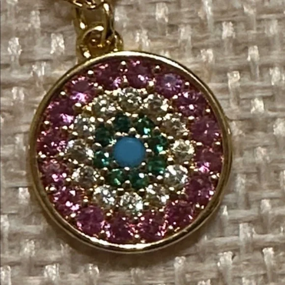 Kate Spade Gold and Pink Earrings and 18 in Necklace with Green Accent - Picture 4 of 4